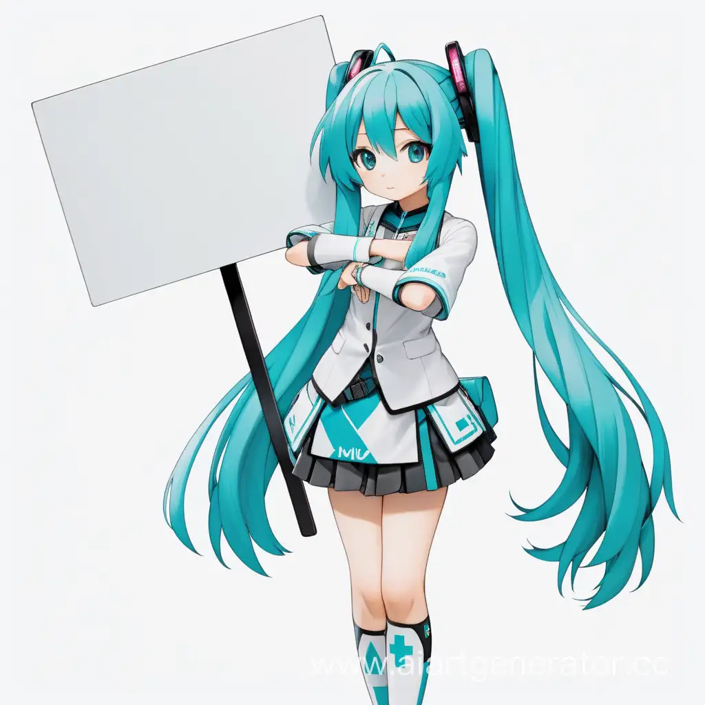 Miku-Cosplay-Pose-with-White-Background-and-Sign