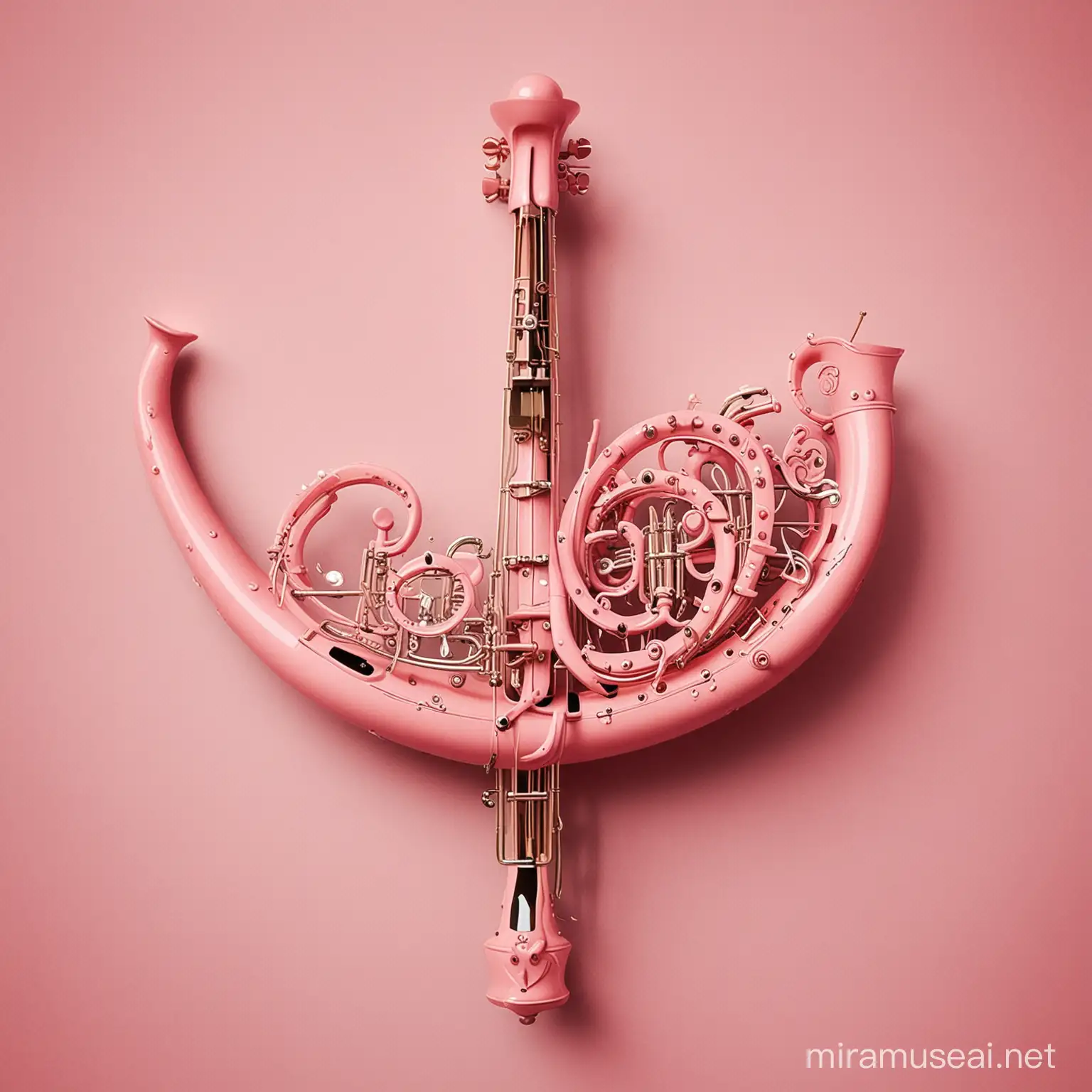 pink musical instrument whimsical