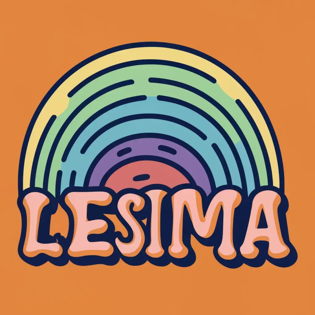 logo, Rainbow, with the text "Lesima", typography