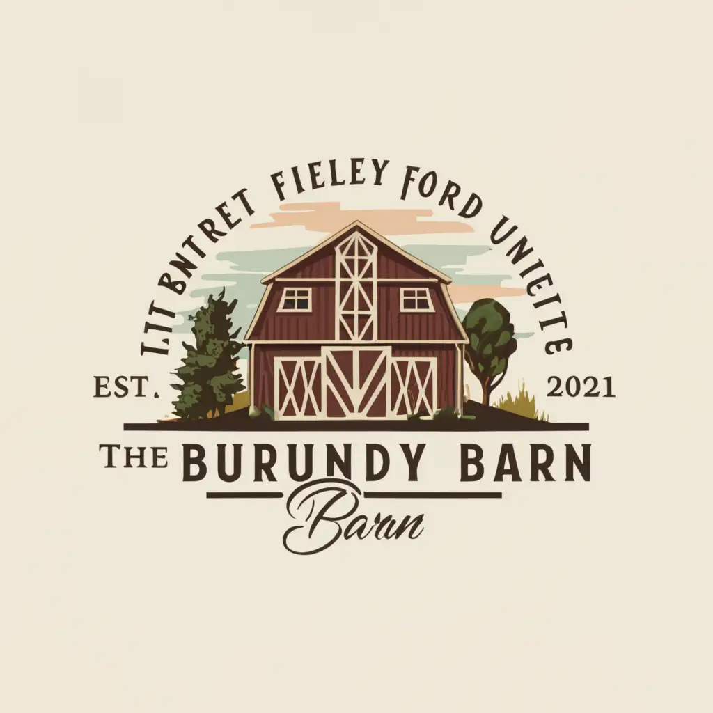 a logo design,with the text "The Burgundy Barn", main symbol:Barn
,Moderate,be used in Retail industry,clear background