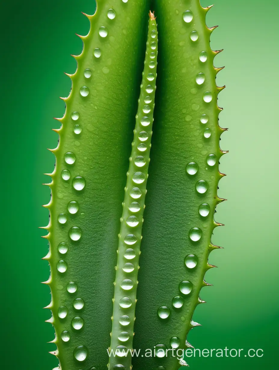 Vibrant-Aloe-Vera-Leaf-Extreme-CloseUp-on-Green-Background