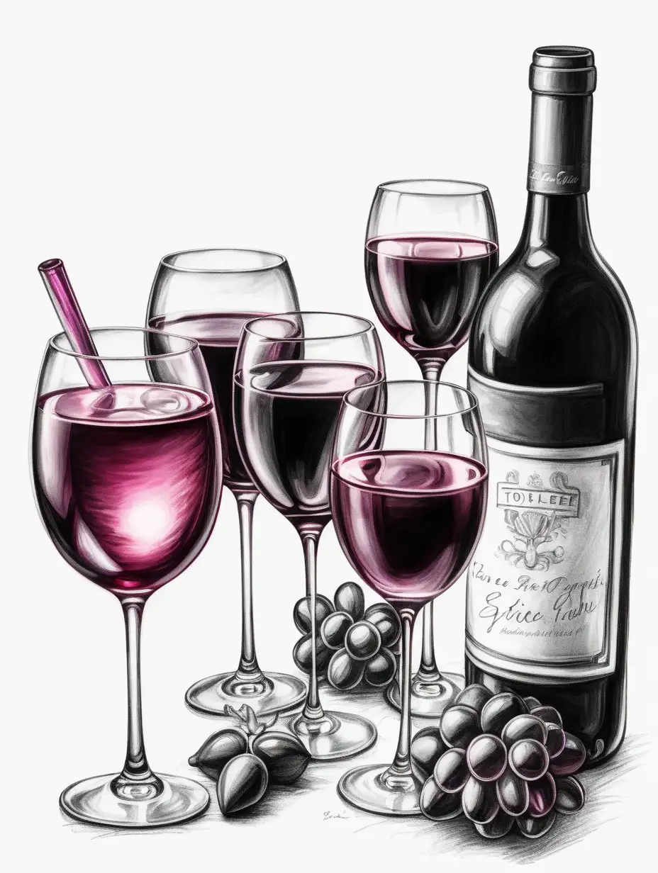 Eclipse Soire Captivating WineThemed Bachelorette Party Illustration