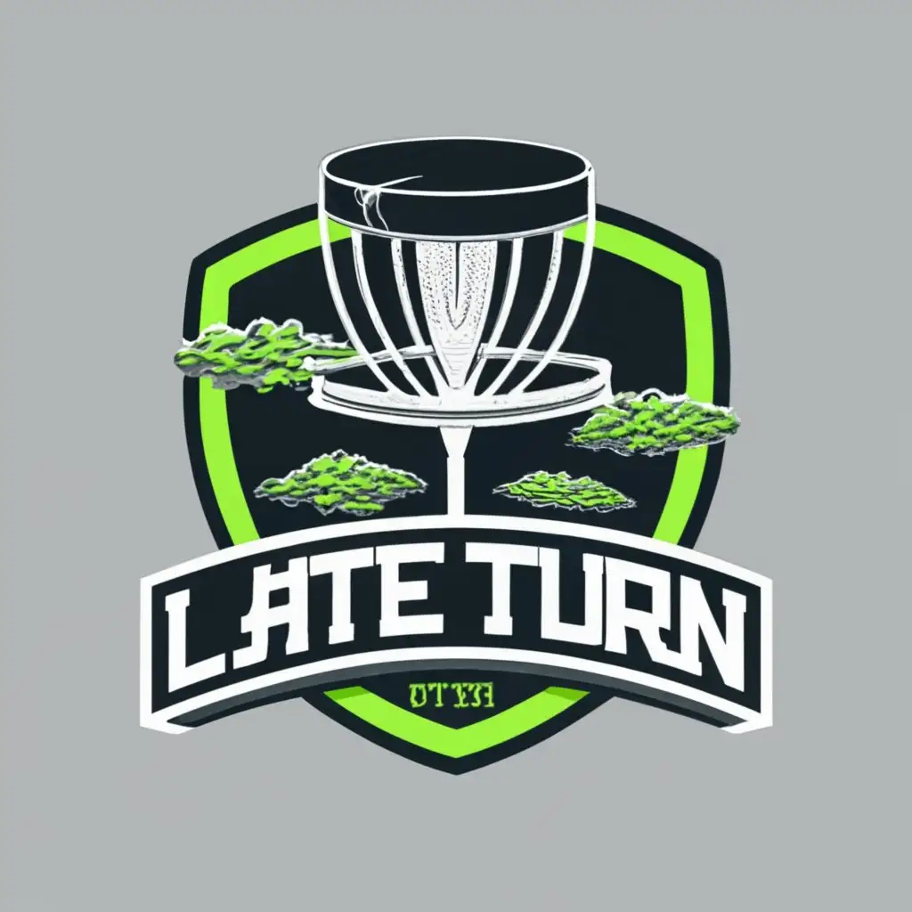 logo, disc golf, with the text "Late Turn", typography, be used in Sports Fitness industry