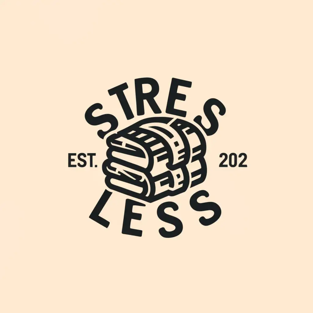 a logo design,with the text "Stress Less ", main symbol:Pile of clothes on a chair.,Moderate,clear background