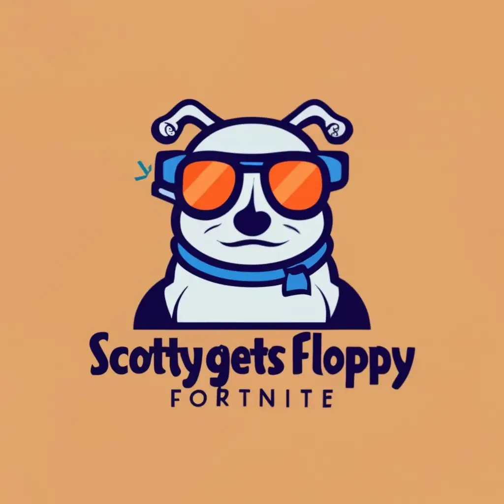 logo, scotty, with the text "scottygetsfloppy fortnite", typography, be used in Internet industry
