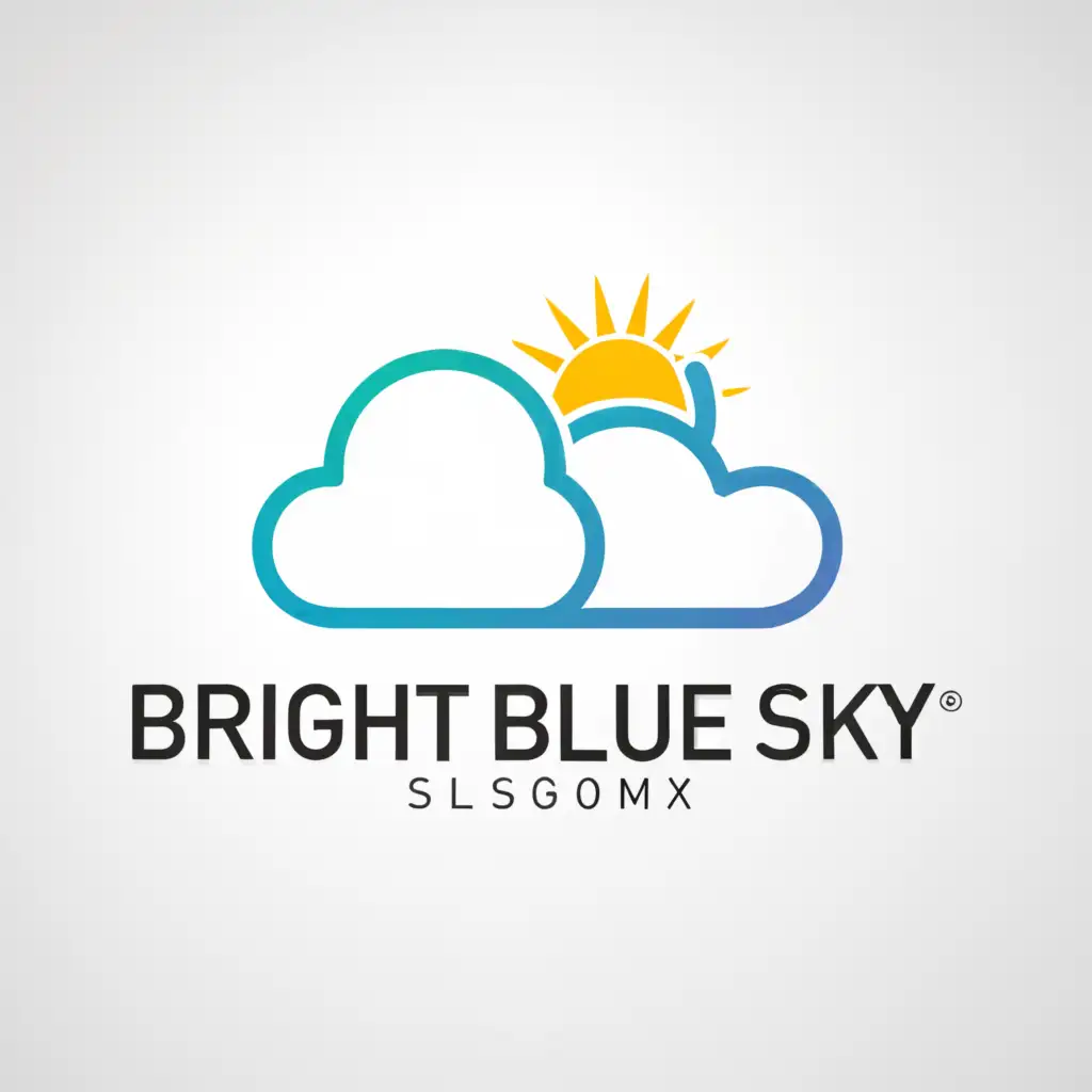 a logo design,with the text "Bright Blue Sky®", main symbol:Sky,Minimalistic,be used in Technology industry,clear background