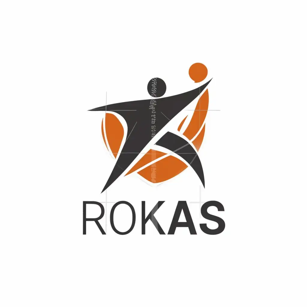 a logo design,with the text "Rokas", main symbol:sports, father,complex,be used in Sports Fitness industry,clear background