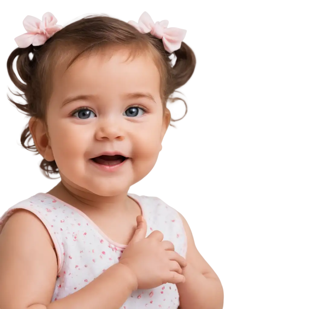 Adorable PNG Image of a Cute Baby Girl Enhancing Online Presence PNG Prompt