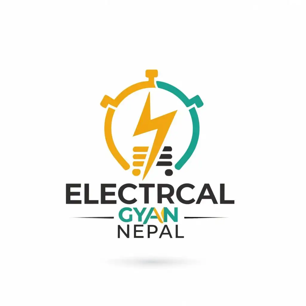 logo, Electricity, with the text "Electrical Gyan Nepal", typography, be used in Education industry