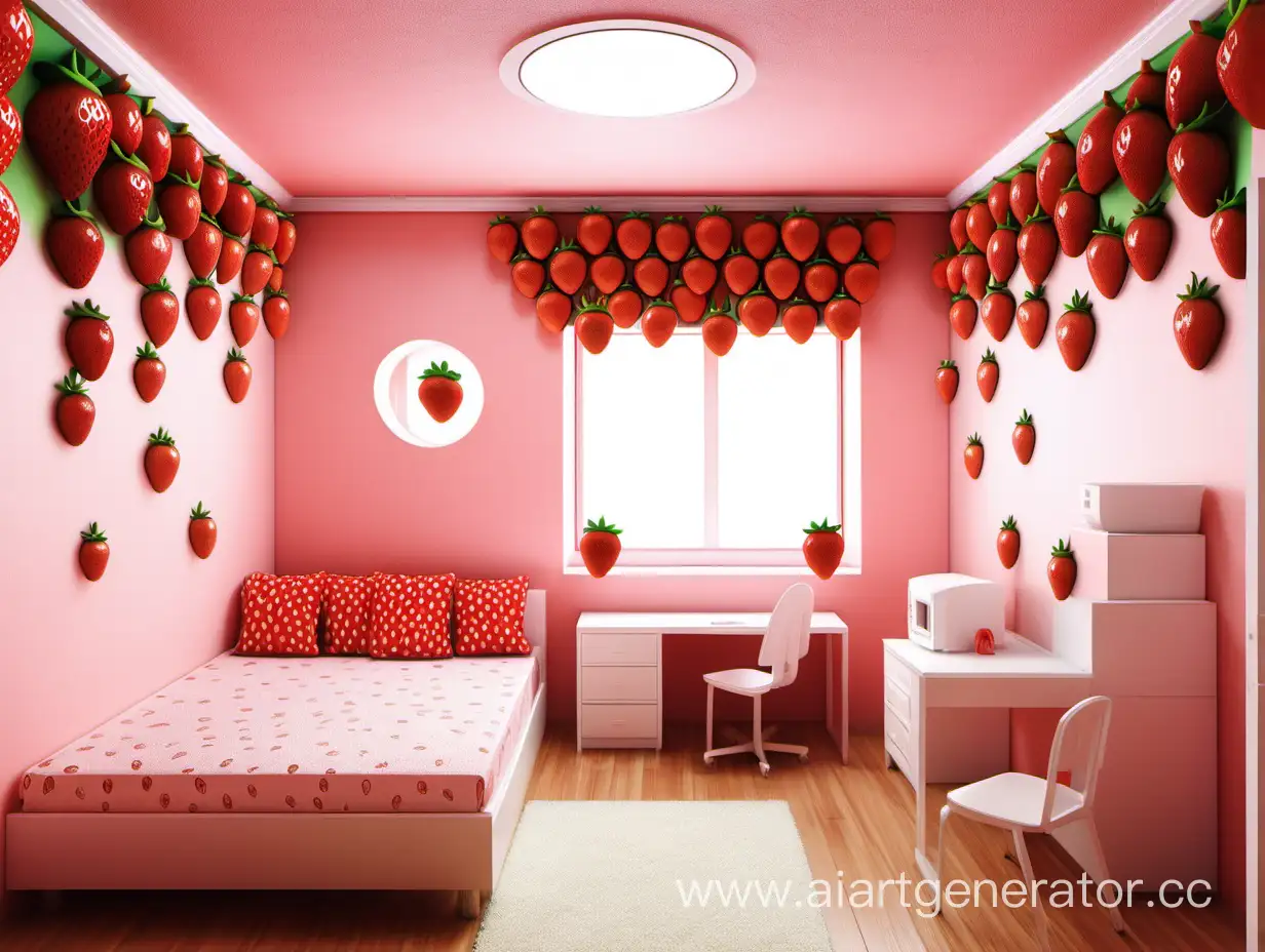 Vibrant-StrawberryThemed-Room-Design