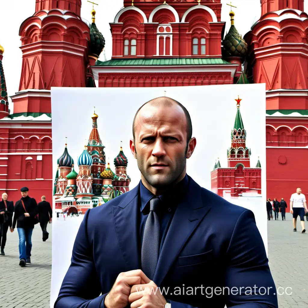 Draw Jason Statham on Red Square in Moscow