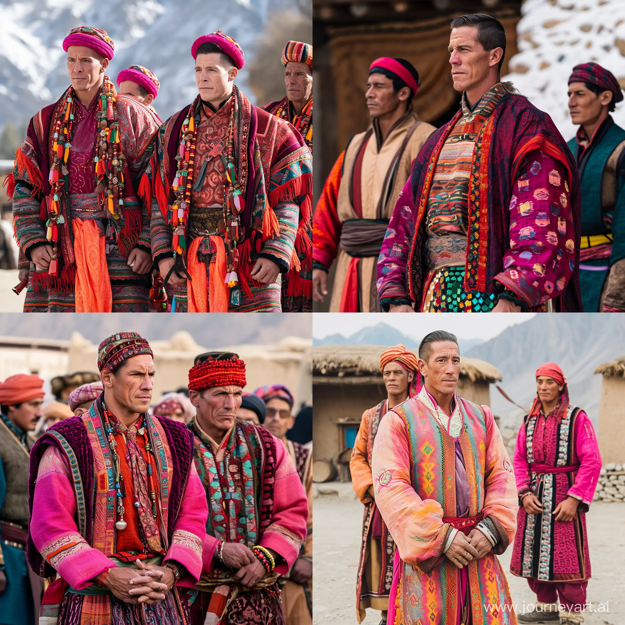 John Cena as ladakhi men in the traditional dress of ladakhi and balti