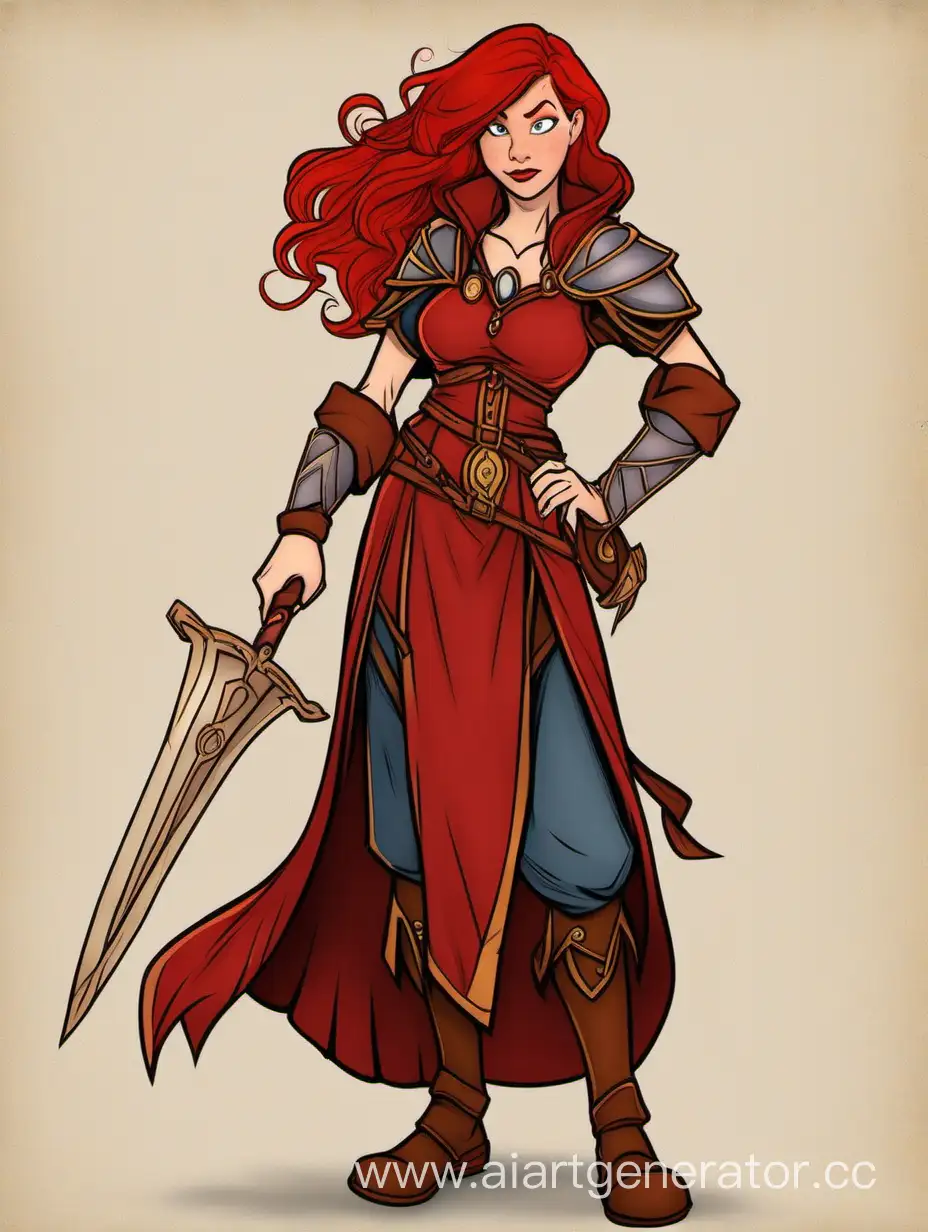 Redheaded-Warrior-Mage-in-Disney-Style-Garb