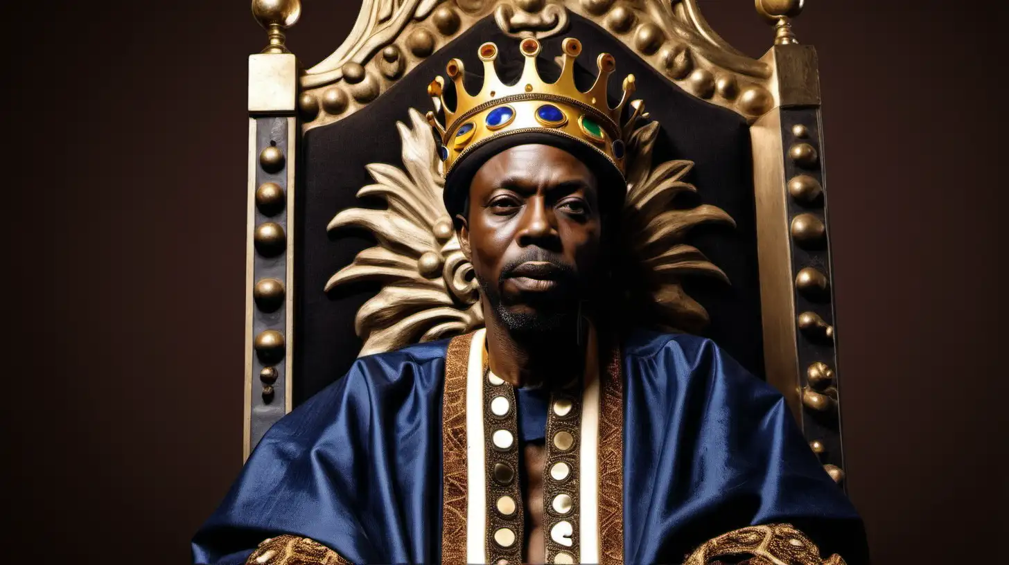 King Sundiata in epic style on throne