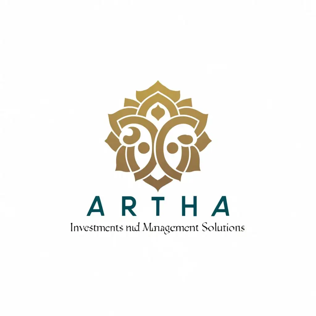 logo, Logo should be in Pastel colors and elegant and use of Sanskrit, with the text "Artha- Investments and Management Solutions", typography