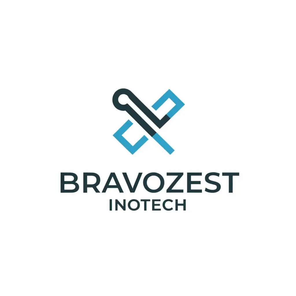 a logo design,with the text "BravoZest infotech", main symbol:Straight Line,Minimalistic,be used in Technology industry,clear background