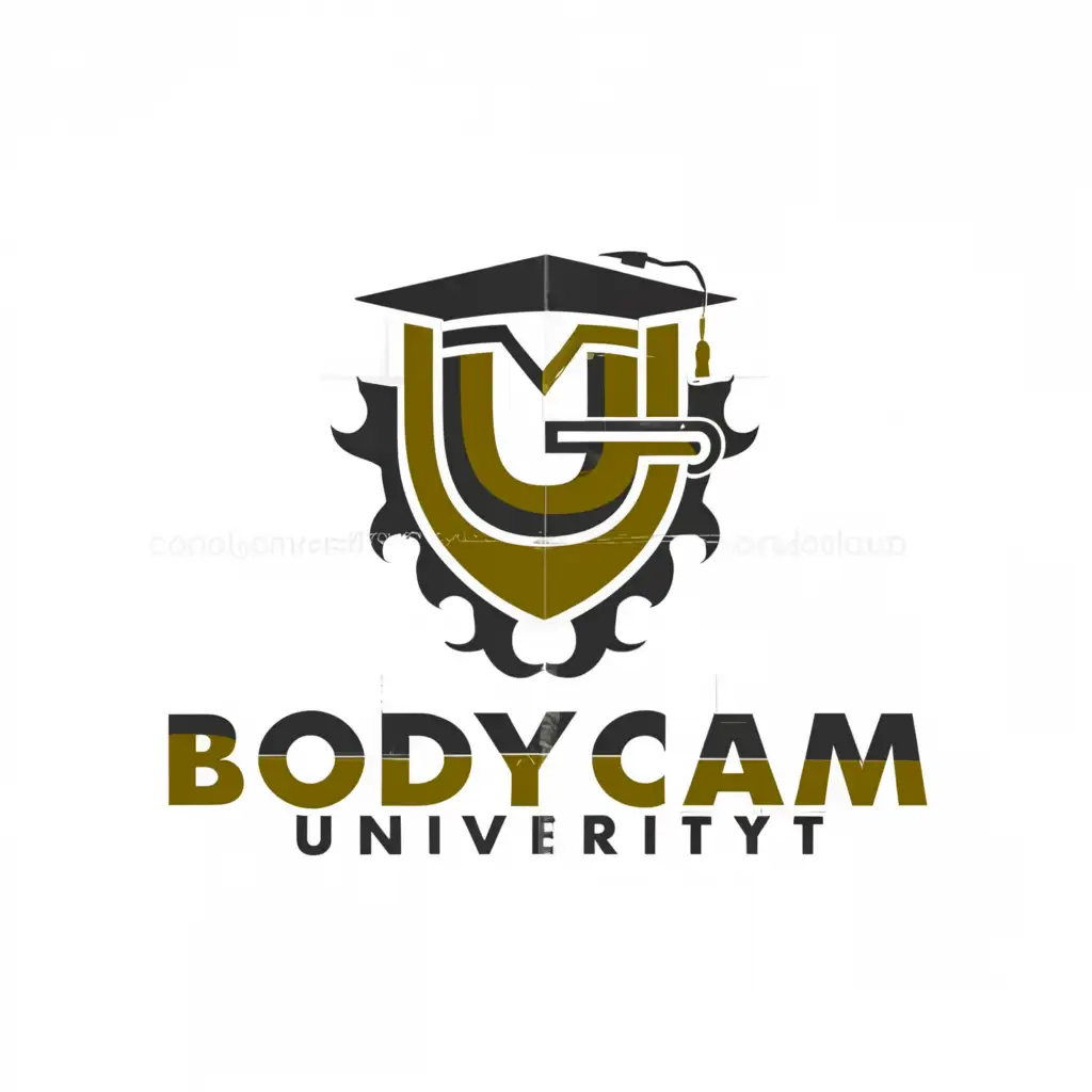 a logo design,with the text "BODYCAM UNIVERSITY", main symbol:UNIVERSITY, SCHOOL, OR POLICE,Moderate,be used in Entertainment industry,clear background