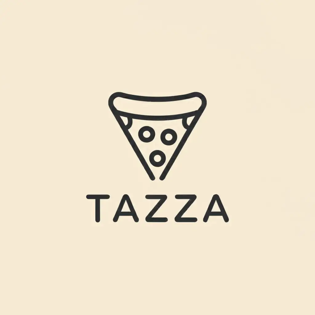 a logo design,with the text "Tazza", main symbol:Pizza,Minimalistic,be used in Restaurant industry,clear background