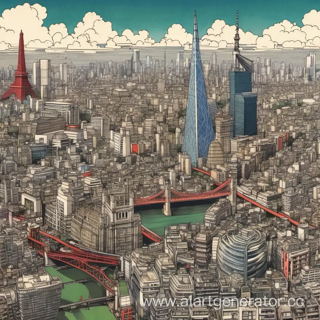 Fusion-of-Tokyo-and-London-Captivating-Metropolis-Melding-East-and-West-Influences