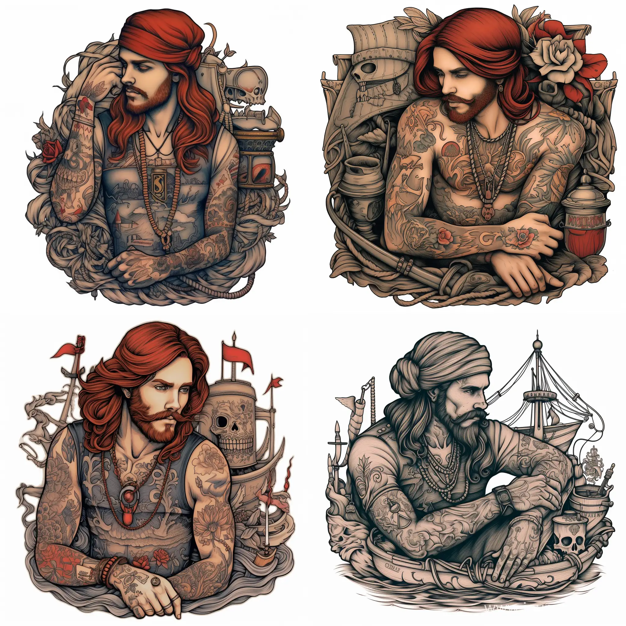 Adventurous-RedHaired-Pirate-with-Tattoos-in-a-11-Aspect-Ratio