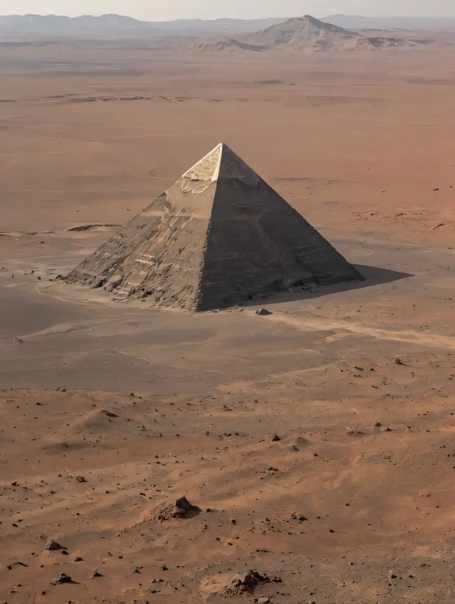 Gray colored  pyramid on mars





