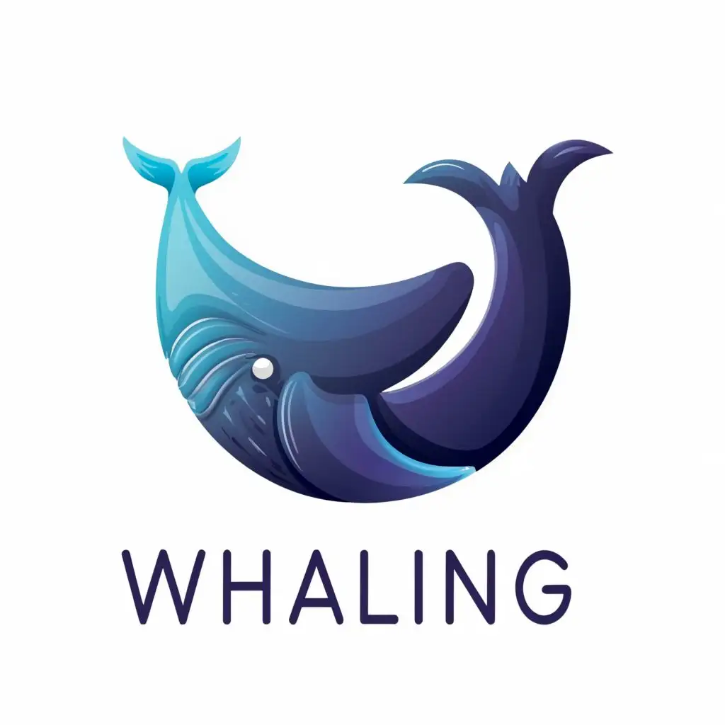 a logo design,with the text "whailing", main symbol:whale , be used in Technology industry