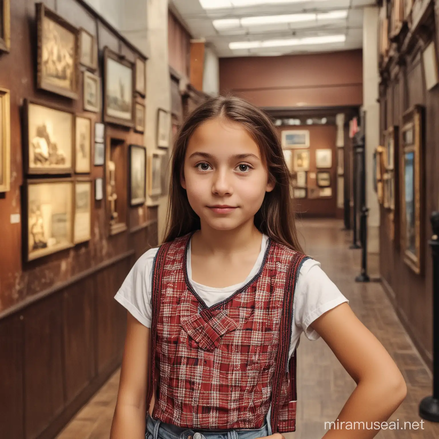 Malina spends a day exploring a historical museum in her city.

a 12 years old girl in usa looking catchy and beautiful 
