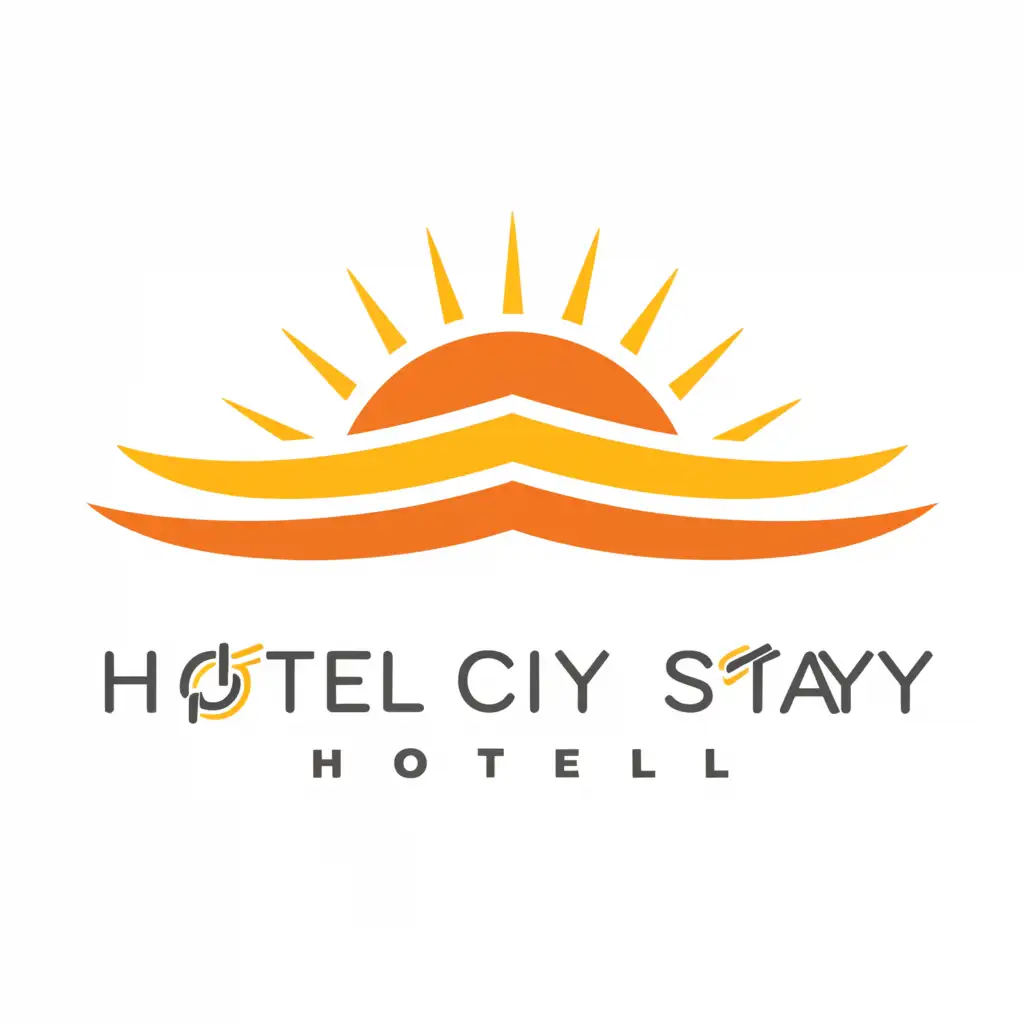 a logo design,with the text "Hotel City Stay", main symbol:Rising sun emblem,Moderate,be used in Travel industry,clear background