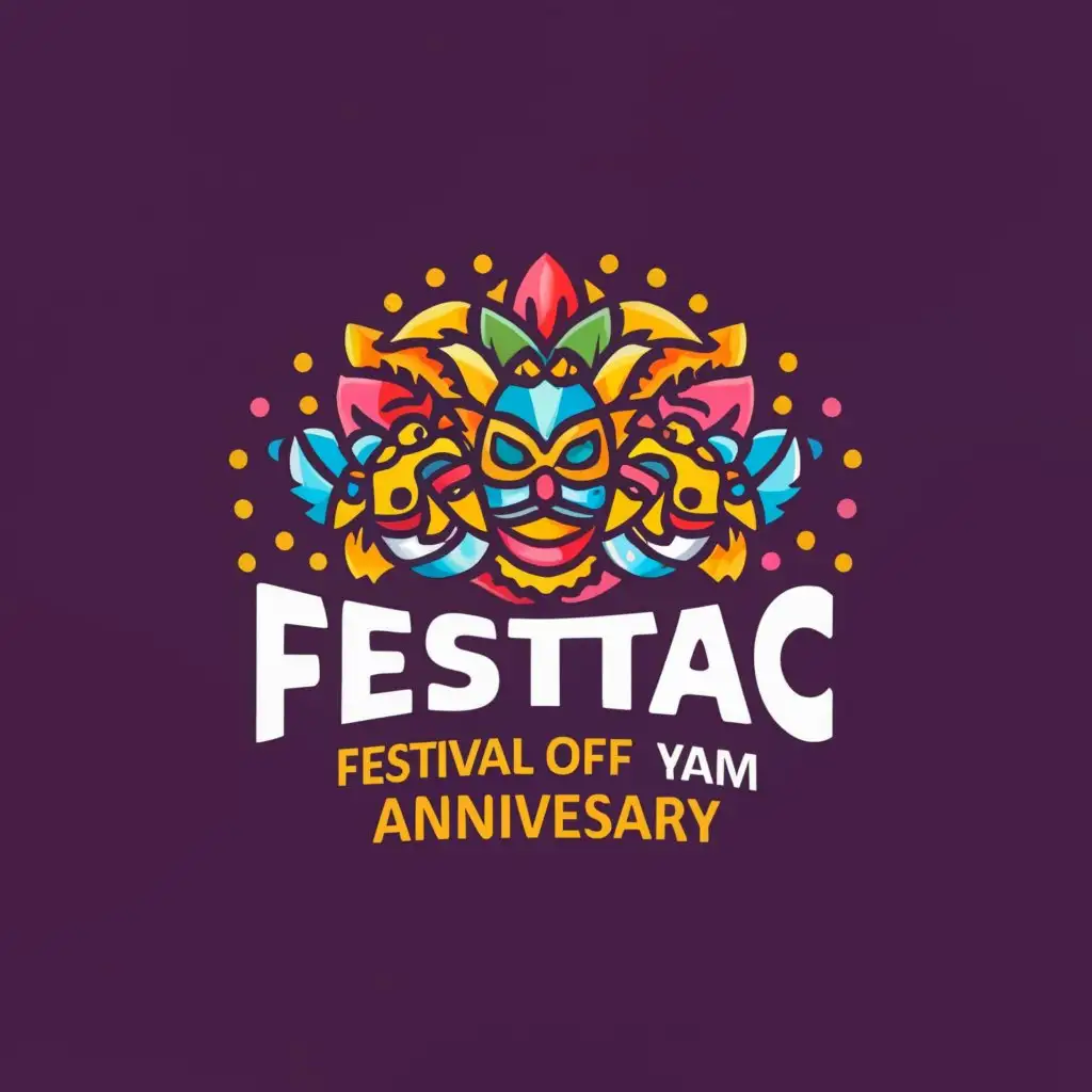 a logo design,with the text "FESTAC Festival of Yam anniversary", main symbol:carnival ,complex,be used in Events industry,clear background