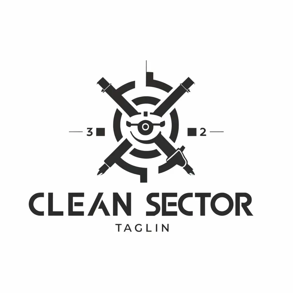 a logo design,with the text "Clean Sector", main symbol:car in gun scope sight,Moderate,be used in Entertainment industry,clear background