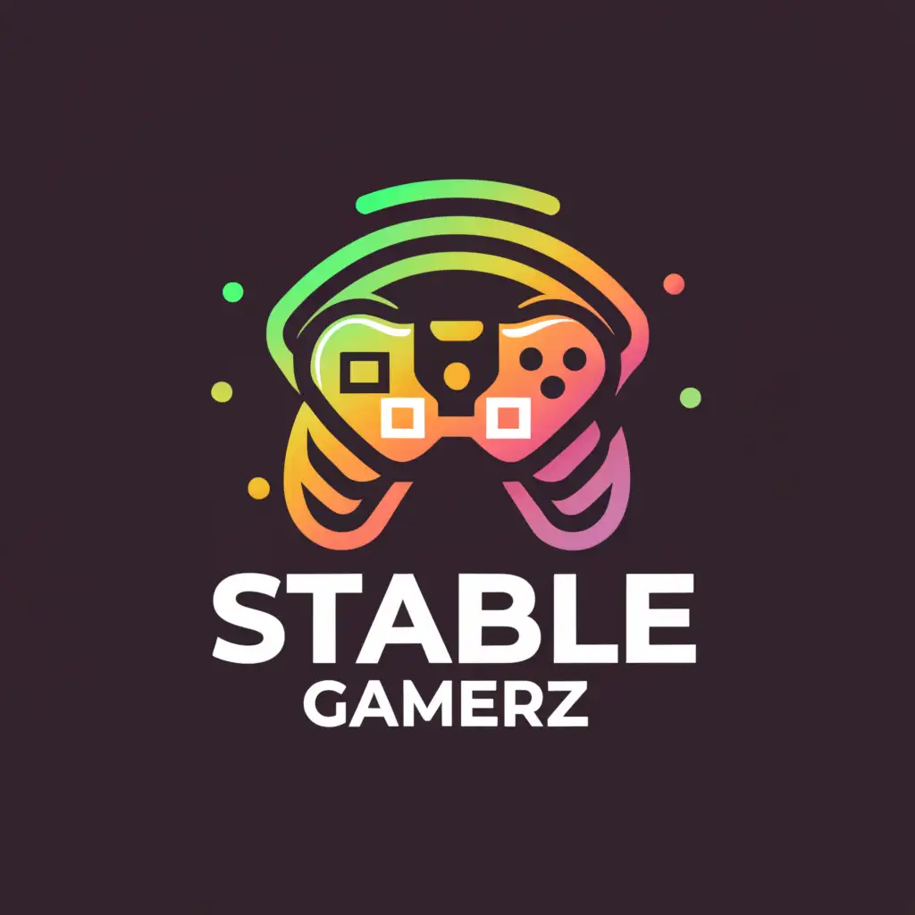 a logo design,with the text "Stable Gamerz", main symbol:Game, man ,,Moderate,clear background