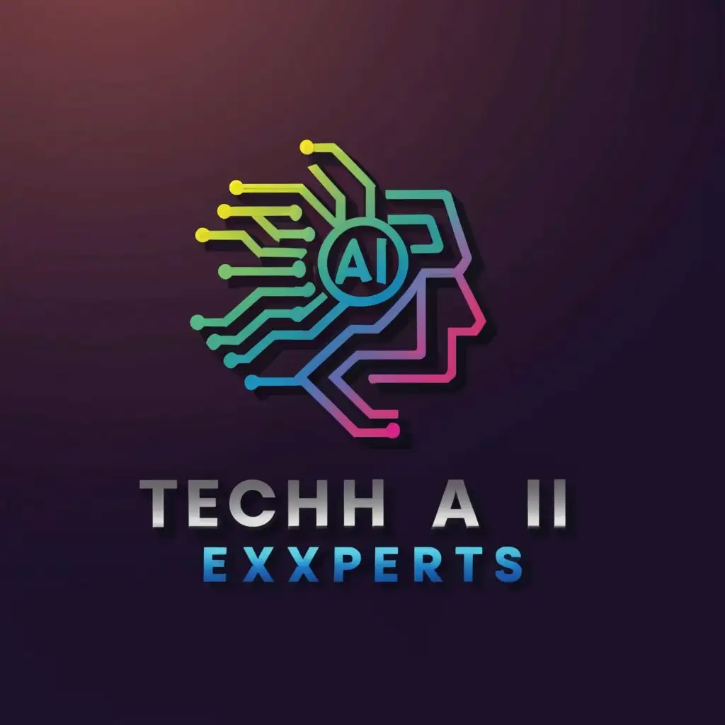 a logo design,with the text "Tech AI Expert", main symbol:american indian face looking side ways , use letters as is, complex,be used in Technology industry,png background transparent