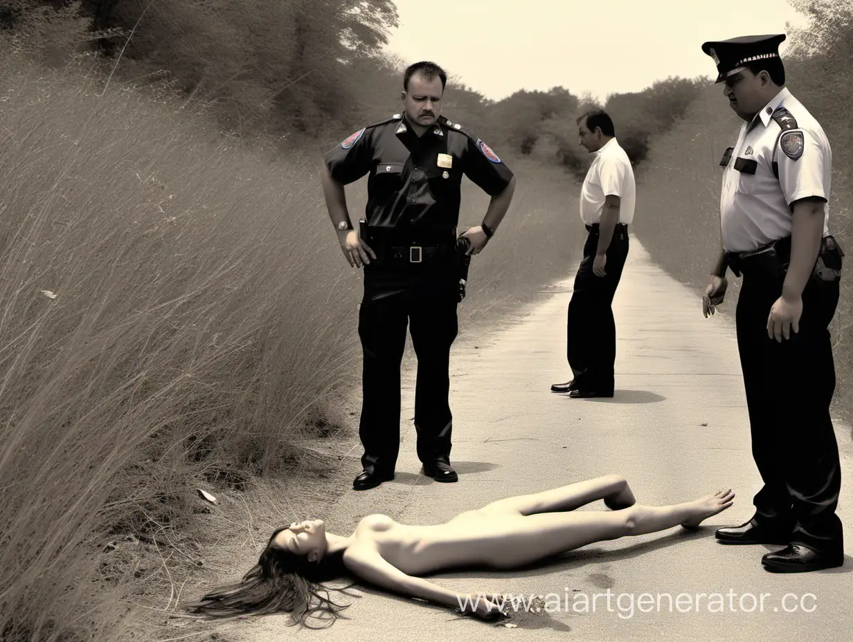policeman observe finding girl nude dead body