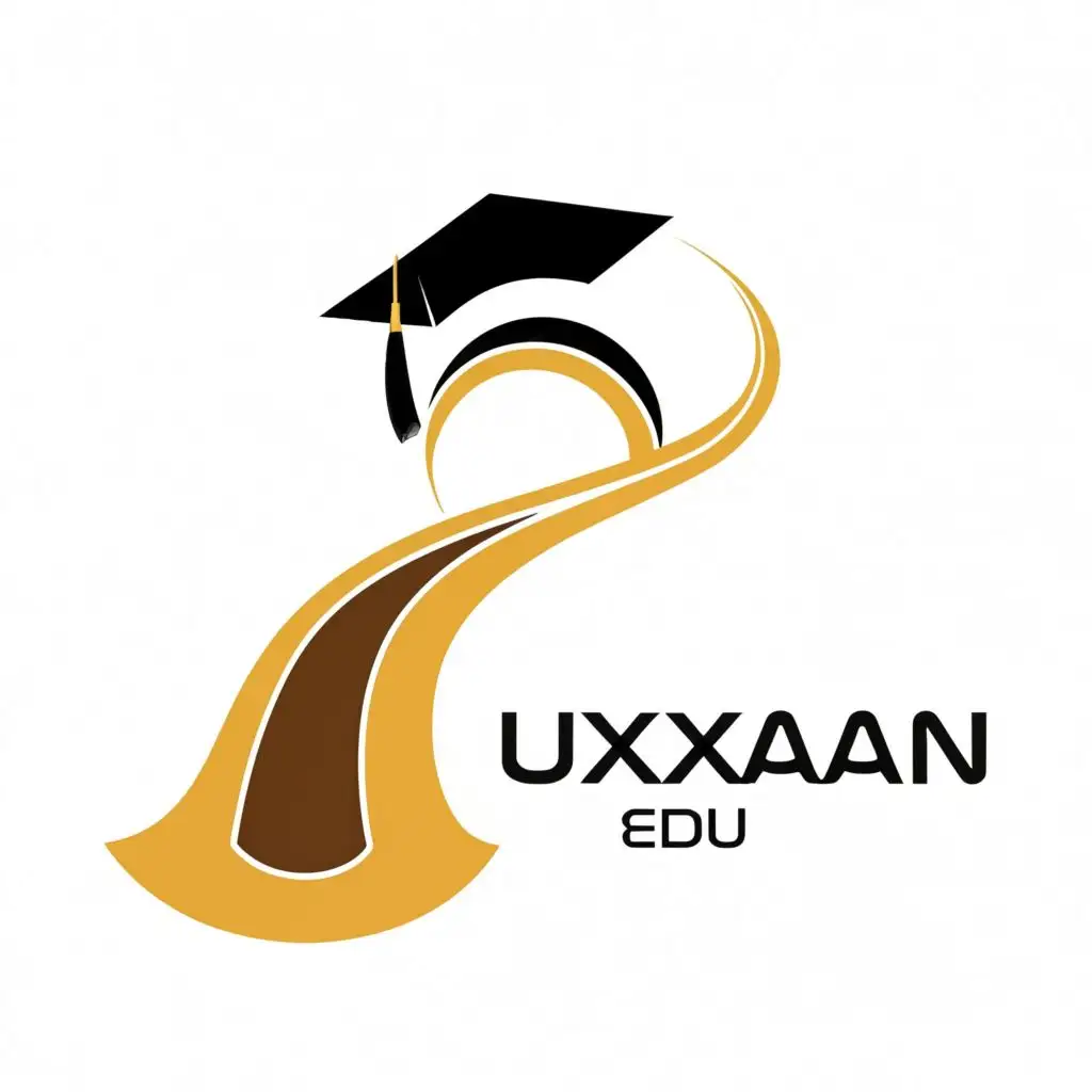 logo, Curvy Road to success leading to graduation, with the text "U-XUAN EDU", typography, be used in Education industry