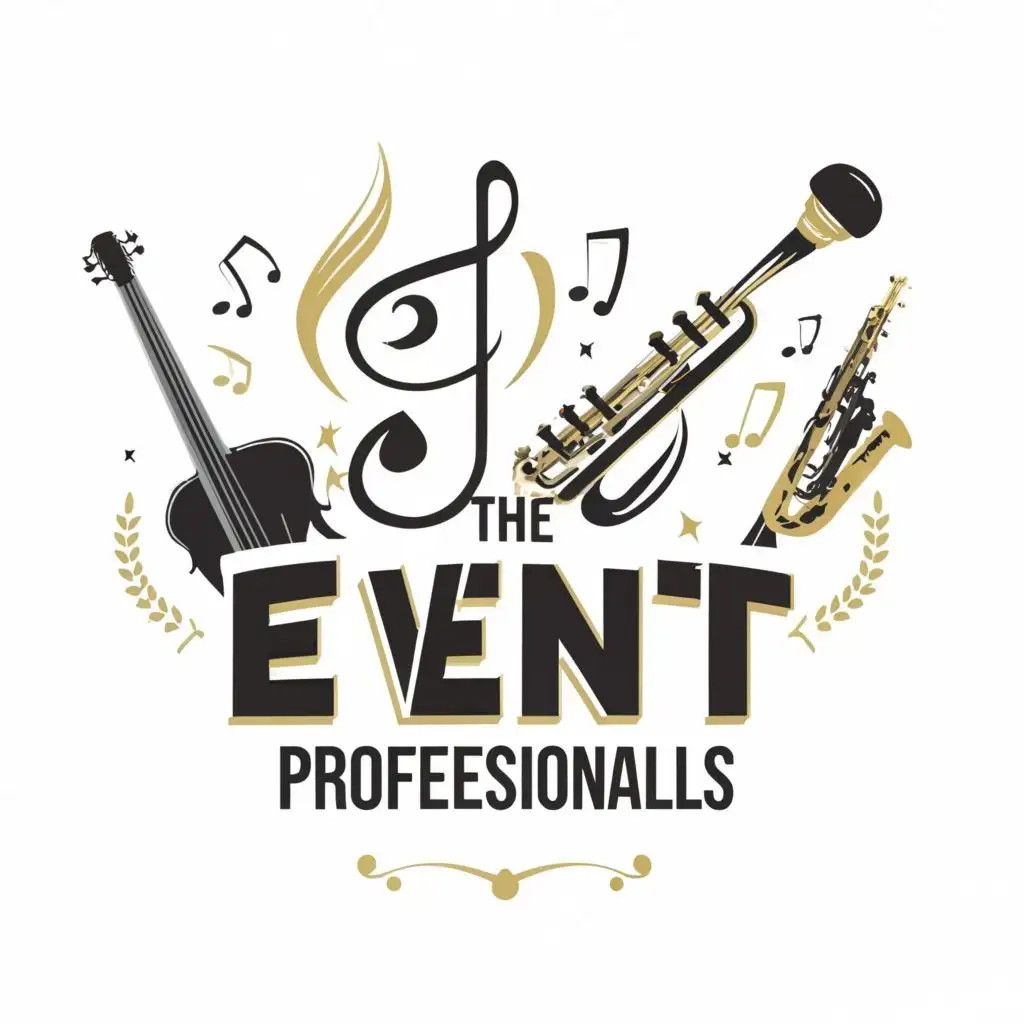 logo, Musical instruments, with the text "The Event Professionals", typography, be used in Events industry