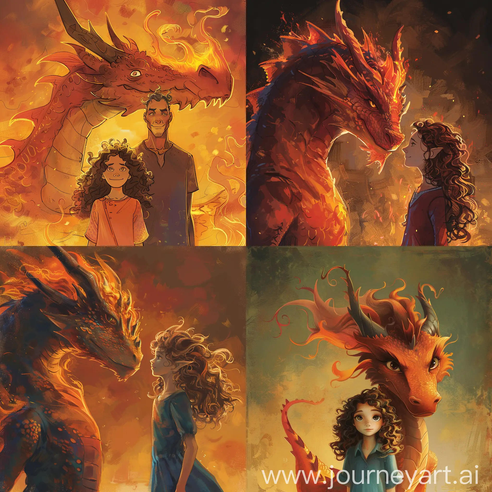 Gentle-Fire-Dragon-Guarding-11YearOld-Girl-with-Curly-Brown-Hair