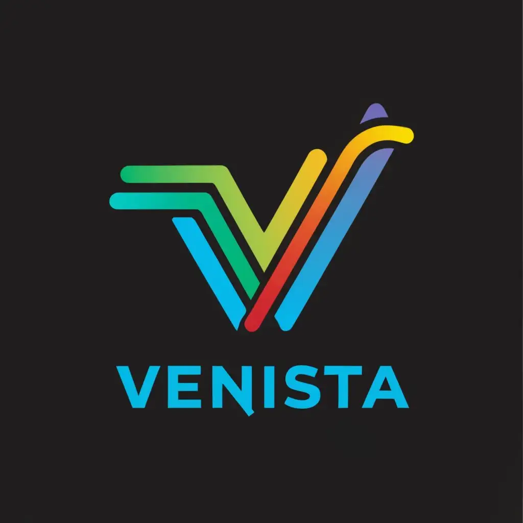 logo, V, with the text "Venista", typography