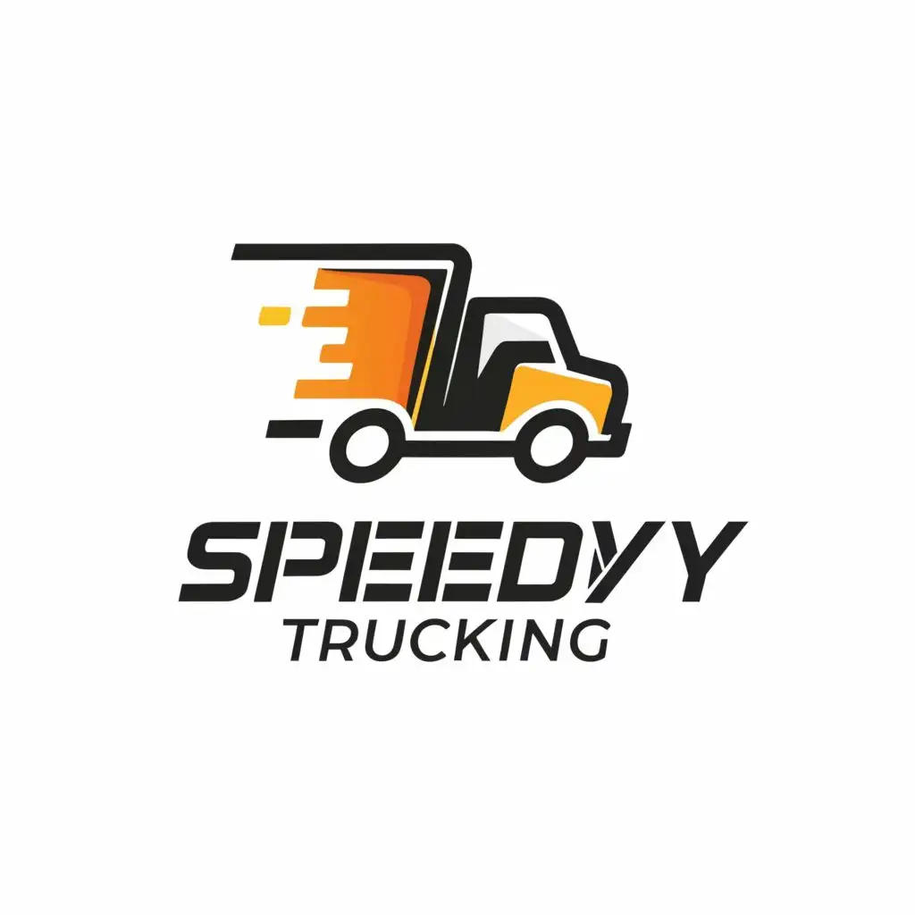 a logo design,with the text "Speedy Trucking", main symbol:Truck,Minimalistic,be used in Automotive industry,clear background