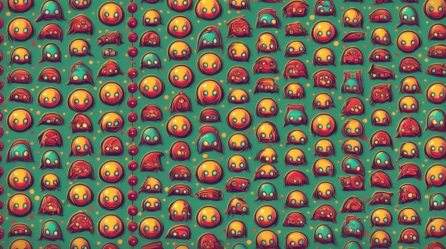 create a image for an pattern of retro style arcade games characters