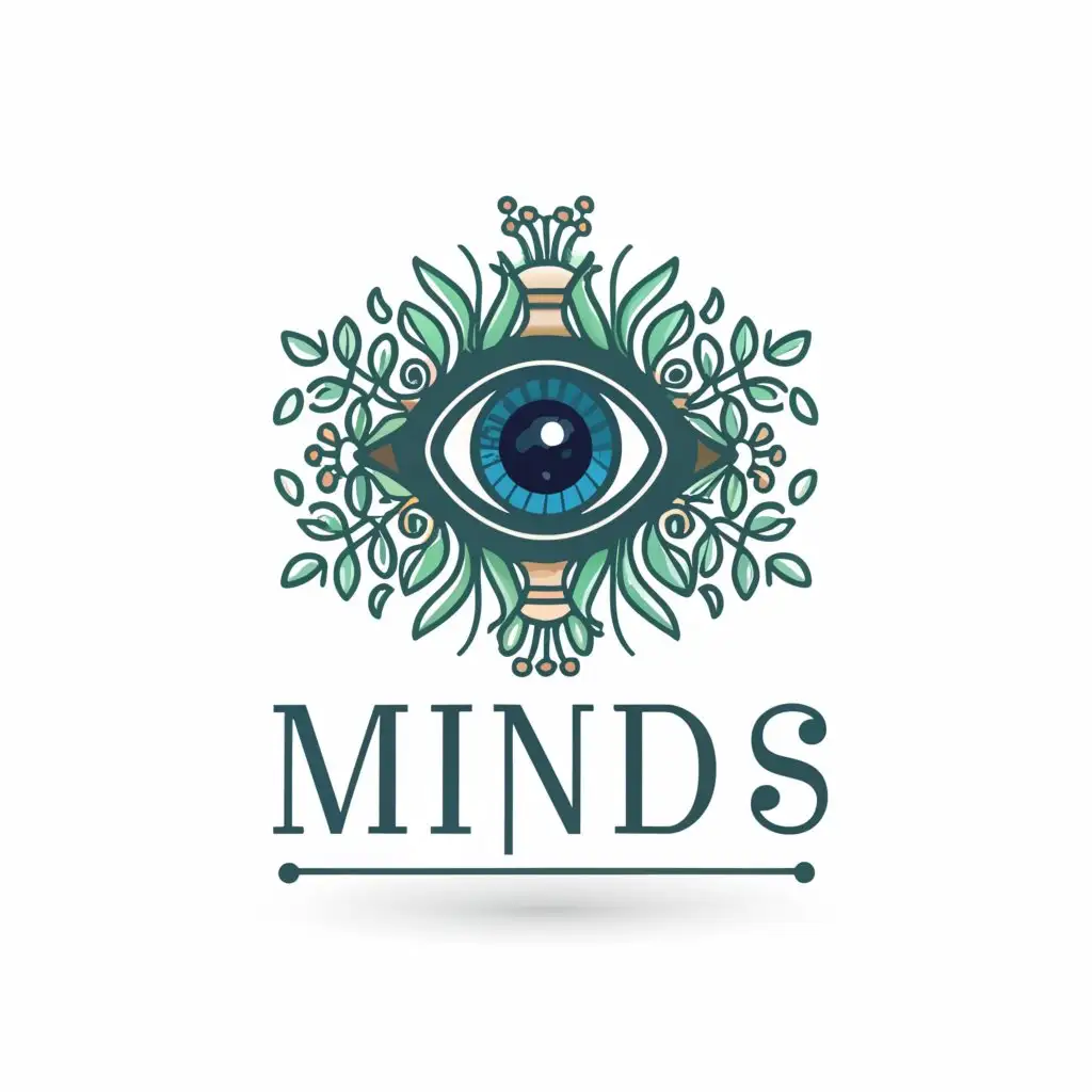 LOGO-Design-for-MINDS-Psychedelic-Eye-of-Horus-with-Realistic-Iris-and-Botanical-Theme