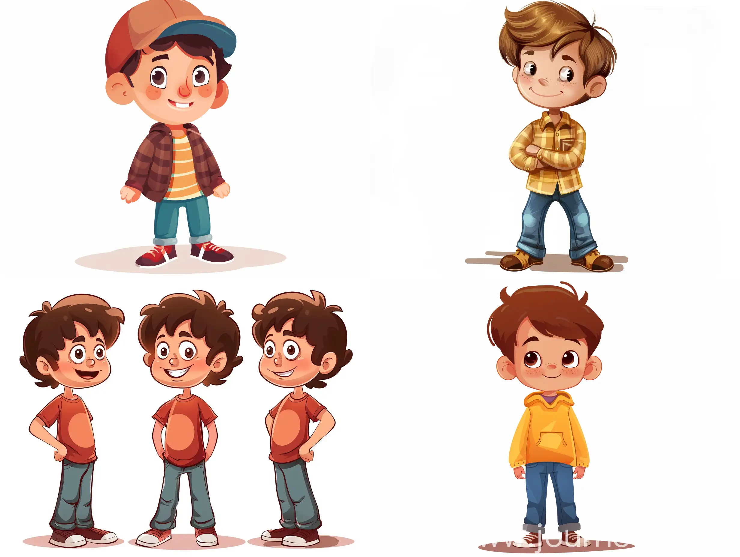 cartoon style vector png character of boy