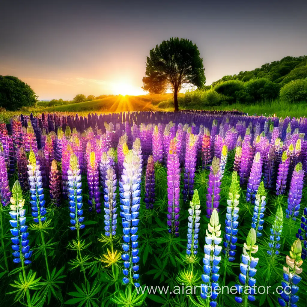 Vibrant-Field-of-Lupins-in-Full-Bloom-Natural-Beauty-Landscape
