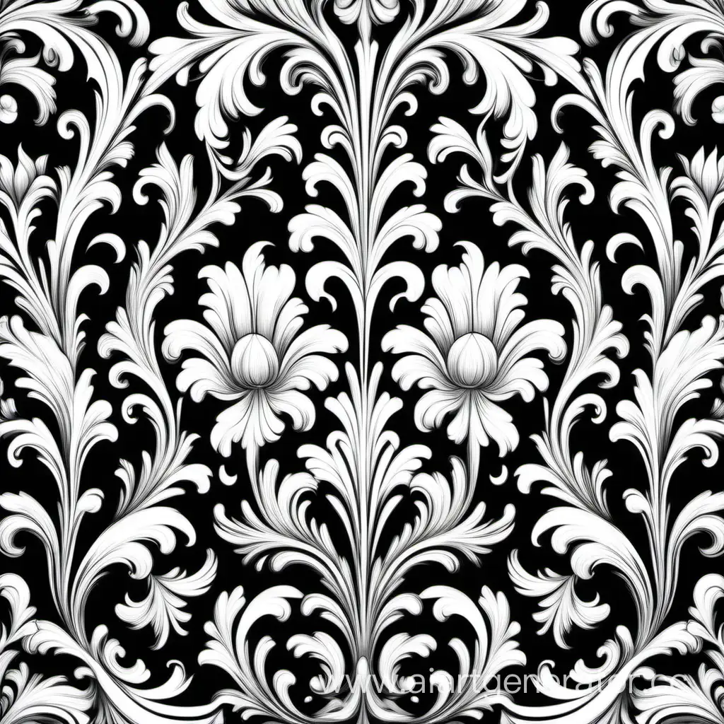 Elegant-Black-and-White-Baroque-Floral-Pattern