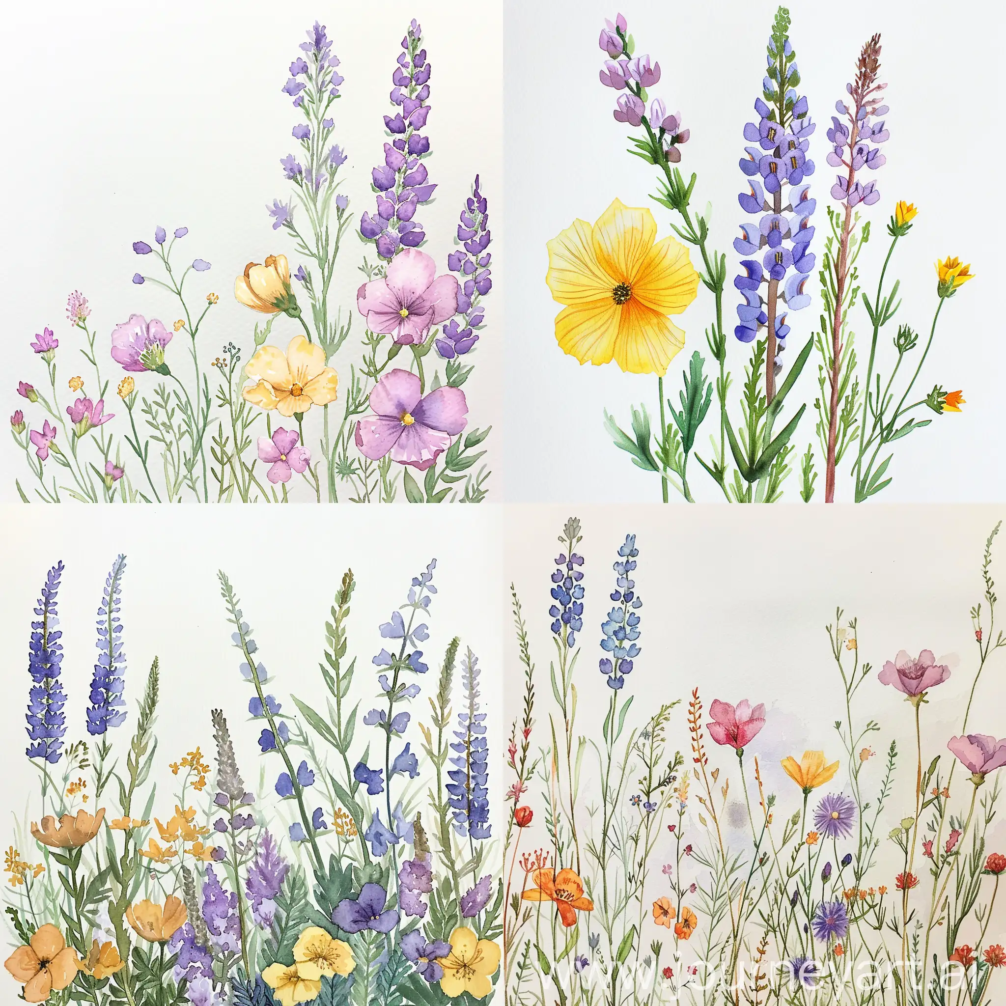 Exquisite-Watercolor-Wildflowers-Clipart