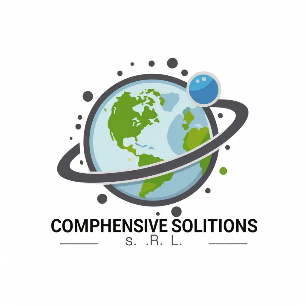logo, A PLANET, with the text "COMPREHENSIVE SOLUTIONS S.R.L", typography