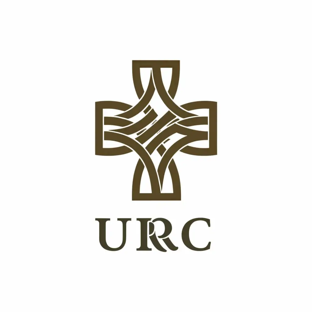 a logo design,with the text "URC", main symbol:Cross,complex,be used in Religious industry,clear background