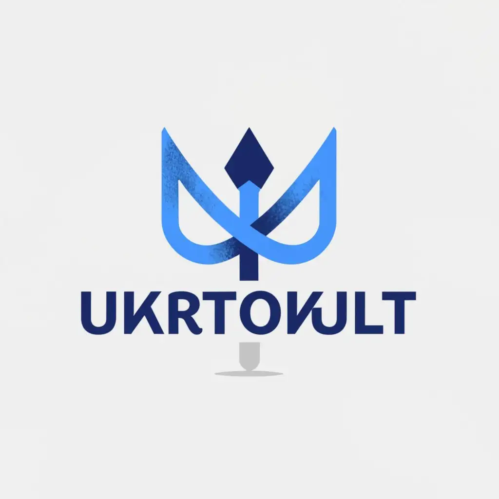 a logo design,with the text "UkrTopKult", main symbol:Ukrainian symbol,Moderate,clear background