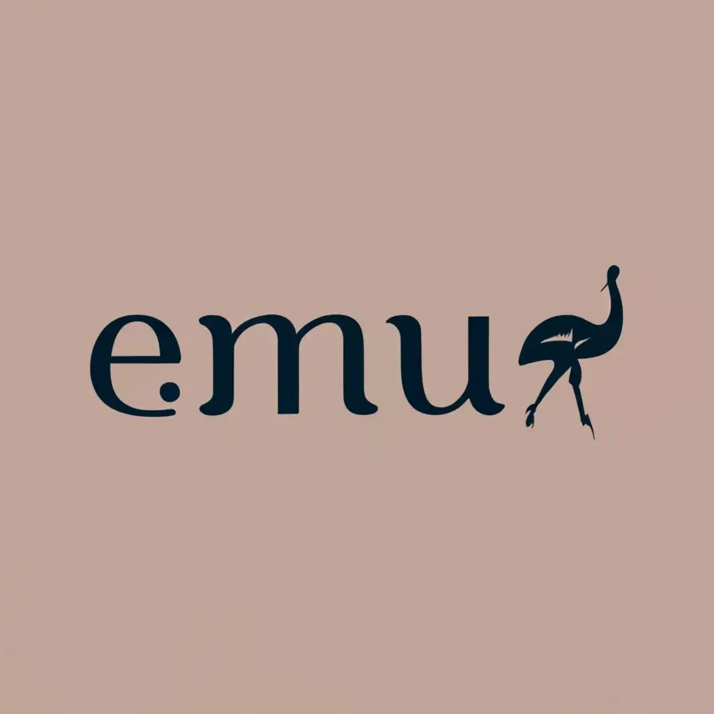 logo, Emu Bird smaller than logo name, logo name must be hight, Use gold and Rose gold colour, pastel colours background logo is for jewellery brand, with the text "Emu luxe", typography