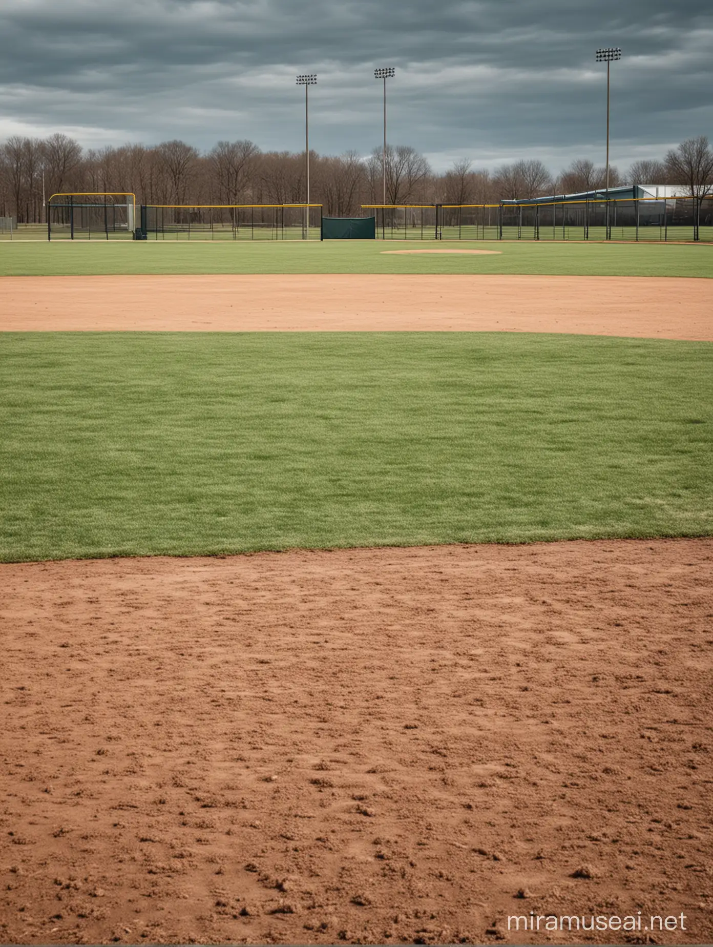 baseball field, no people


