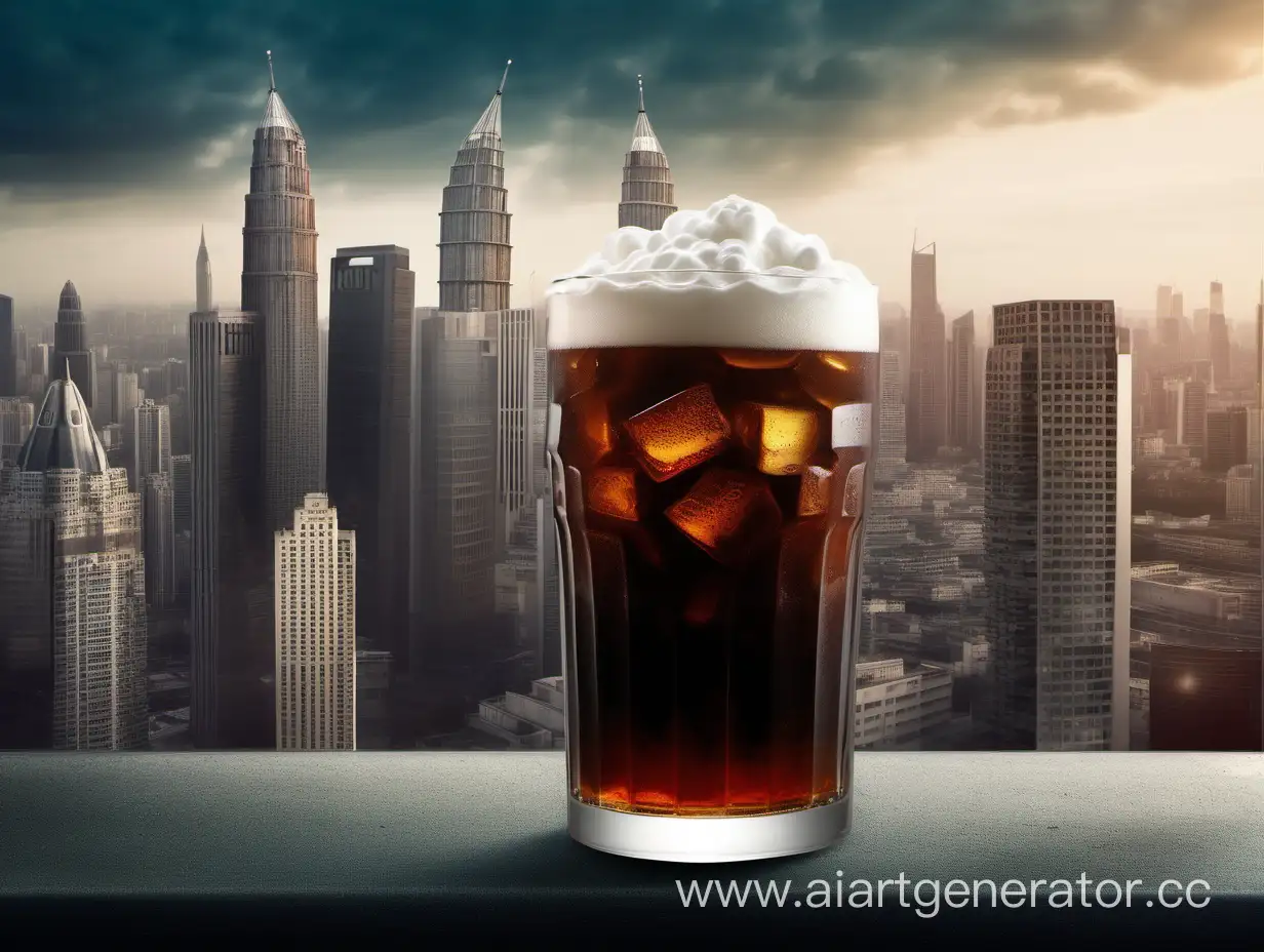 Refreshing-Giant-Cola-Amidst-Urban-Skyline